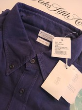 New $750 Brunello Cucinelli Limited Men 3XL Blue Shirt Authentic Corduroy picture