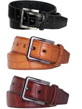 Croc Pattern Polyurethane Leather WIDE  Fashion Belt For Men - 3 Colors GL101 picture