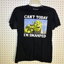 Shrek Can't Today I'm Swamped Black Graphic T-Shirt size small picture