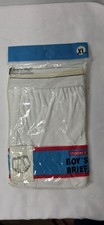 Vintage NOS Shaber's Boys Brief Size XL White 100% Cotton Underwear NIP picture