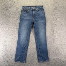 J.Crew Nipped Jeans Women's 26x29 Blue Cotton Denim Straight Workwear Stretch picture