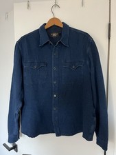 RRL Ralph Lauren Guernsey-Patterned Jacquard Workshirt Indigo Size Large Men’s picture