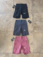 3 PAIR NIKE PRO DRI-FIT RUNNING SHORTS WITH POCKETS WOMENS SIZE M picture