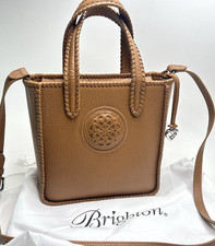 BRIGHTON Ferrara San Marco Tote Crossbody Satchel Toast Leather Whipstitch $445 picture