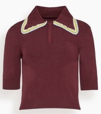 Alemais Jasper Knit Polo – Deep Red/Chocolate – Size AU8/US4 picture