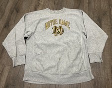 Champion Reverse Weave Notre Dame Sweatshirt Distressed USA XXL Vintage 90s picture
