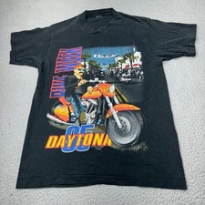 Vintage Daytona Bike Week Shirt Men Medium Black 1995 Motorsport Traditions USA picture