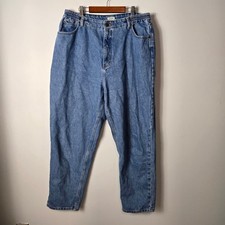 L.L. Bean Women's Double L Jeans High-Rise Comfort Waist Tapered Leg Size 18P picture