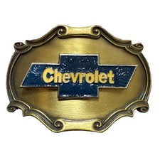 RARE Vintage 1978 Chevrolet Chevy Raintree Belt Buckle Brass w. Enamel picture