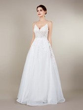 Guipure Formal Dress Delicate Spaghetti Strap Chic Sleeveless Flattering A-line picture