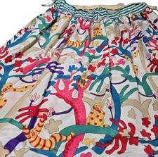 Diane freis Vtg 80s Floral Pleated Ruffle Skirt Novelty Colorful Boho Sz M/L  picture