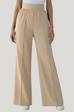 NWT Three Dots Womens Pull On Mariam Pant, Light Taupe Tan Size LARGE $88 MSRP picture
