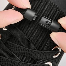 8mm Elastic No Tie Shoelaces Press Lock Flat Laces Kids Adults Sneakers picture
