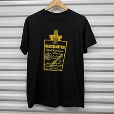 VTG 80s Old Charter Double Sided Alcohol Promotional T-Shirt Size L picture