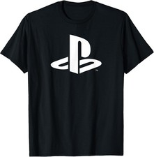 Modern White PlayStation Logo Graphic Tee for Gamers picture