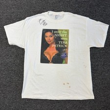 Vintage 90s RARE Solid Platinum Tera Patrick Stripper Star White T-Shirt Sz XL picture