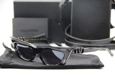 NEW VALENTINO V-GOLDCUT I VLS-113B-55 BLK-BLK AUTHENTIC FRAMES SUNGLASSES 55-17 picture