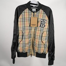 * BURBERRY Checked Bomber Jacket Zipper Men’s Size SMALL NEW picture