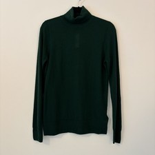 NWT J Crew Collection 100% Italian Cashmere Turtleneck Sweater Size M Dark Green picture