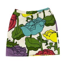 Moschino Women's Size US 12 Multicolor Floral Cotton Mini Skirt A-Line Italy euc picture