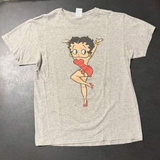 Vintage Betty Boop T Shirt Mens M Gray Full Body Pin Up Print Cartoon Tee picture