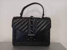ALDO Jerilini Top Handle Bag Black Quilted/ Chain Gothic/ Grunge Flip Lock picture