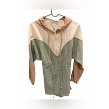 Cherry Mellow Colorblock Hooded Windbreaker Mini Dress - Sage New picture