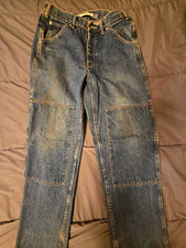 Vintage Y2K Gap Miner Double-Knee Wide Leg Jeans 34x34 1998-1999 picture