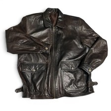 Vintage Polo Ralph Lauren Leather Bomber Jacket Mens XXL A2 Flight Pilot Coat picture