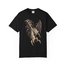 Gargoyle Cathedral Graphic T-Shirt Black Front Print Comfort Colors 1717 picture