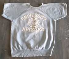 Vintage 60s 70s Univerity of Arizona Collegiate Pacific Short Sleeve Sweatshirt picture