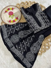 Premium Handmade Georgette work Kurti palazzo Set Handmade Chikankari picture