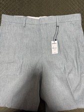 EXPRESS Men's Slim Fit Linen Blend Dress Pants Light Sage Green 32x30 NWT picture