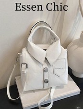 1 PC White Autumn/winter New Fashion Solid Color PU Asymmetrical Handbag Crossbo picture