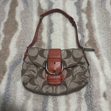 Coach Y2K Soho Signature C Shoulder Bag With Orange Leather | Fair Condition picture