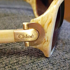 Chloé CL 2173 C04 Women's Designer Square Sunglasses Ivory/Brown Tinted 130mm picture