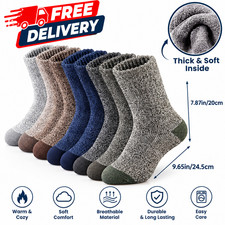 5 Pairs Thick Thermal Hiking Socks for Men Cold Weather Winter picture