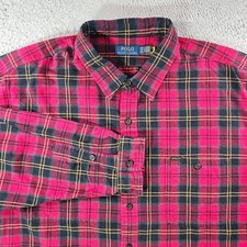 $138 NEW Polo Ralph Lauren Flannel Shirt Men 3XB Classic Button Up Red Plaid picture