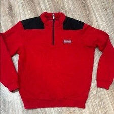 Vineyard red Men's Red and Black Sweater 1/4 zip up picture