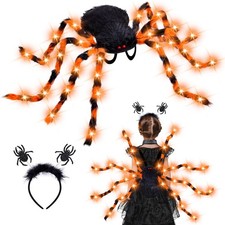 Light Up Spider Costume for Kids, 60 LED Halloween Spider Backpack picture