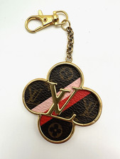 Auth LOUIS VUITTON Into the Flower Charm Key Ring Gold/Brown/Pink/Red purse picture