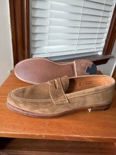 NEW w BOX | ALDEN x JCREW 11.5D UNLINED SNUFF SUEDE PENNY LOAFERS SHOES 11.5 D picture