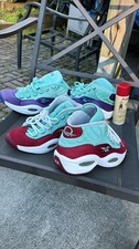 Reebok Men’s Athletic Mid Top Lace-Up Sneakers Green/Red/White Size 10 picture