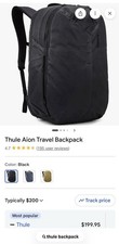 Thule Aion Travel Backpack Black Brand New Without Tags. Large And Spacious picture