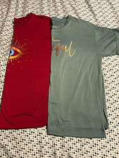 SHEIN women Green Graphic Print Crew Neck Short Sleeve T-Shirt Size M picture
