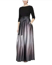 SLNY Womens Black Purple Ombre A-Line Formal Evening Dress Gown 16P, MSRP: 139$ picture