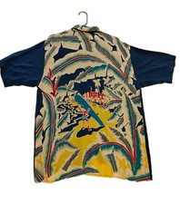 Rare Vintage Avanti 100% Silk Japanese Surf Design Aloha Hawaiian Shirt Men’s L picture