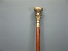 NEW SOLID ANTIQUE SOLID BRASS HANDLE WOODEN WALKING STICK CANE VINTAGE DESIGNER picture