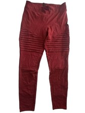 LuLaRoe Luxe21 Leggings XL Red Moto Biker Style picture