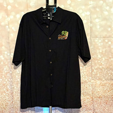 Disney Parks Mickey Mouse Paradise Black 2XL Short Sleeve Button-Up picture